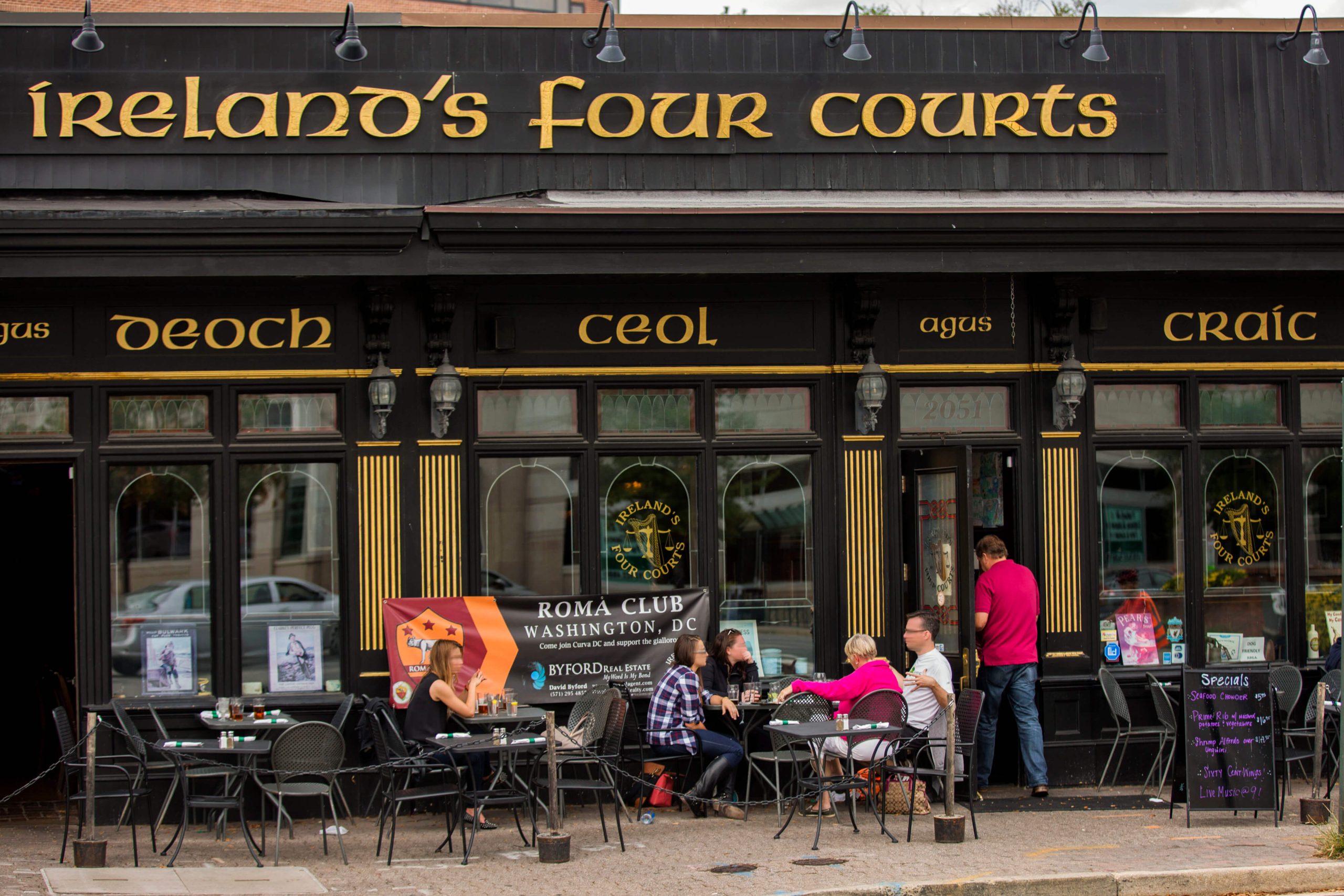 Lively Irish pub features fireplaces, live music, and more in the heart of Arlington.
